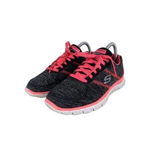 Skechers Womens Flex Sole Sneakers Pink/Black Size 8